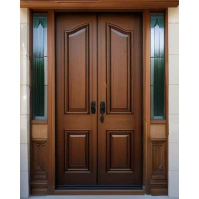 Double teak wood entrance door