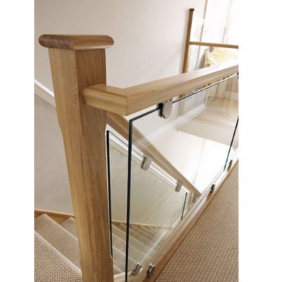 Teak wood stair railing with polished