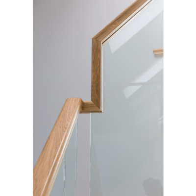 Teak wood stair railing with polished
