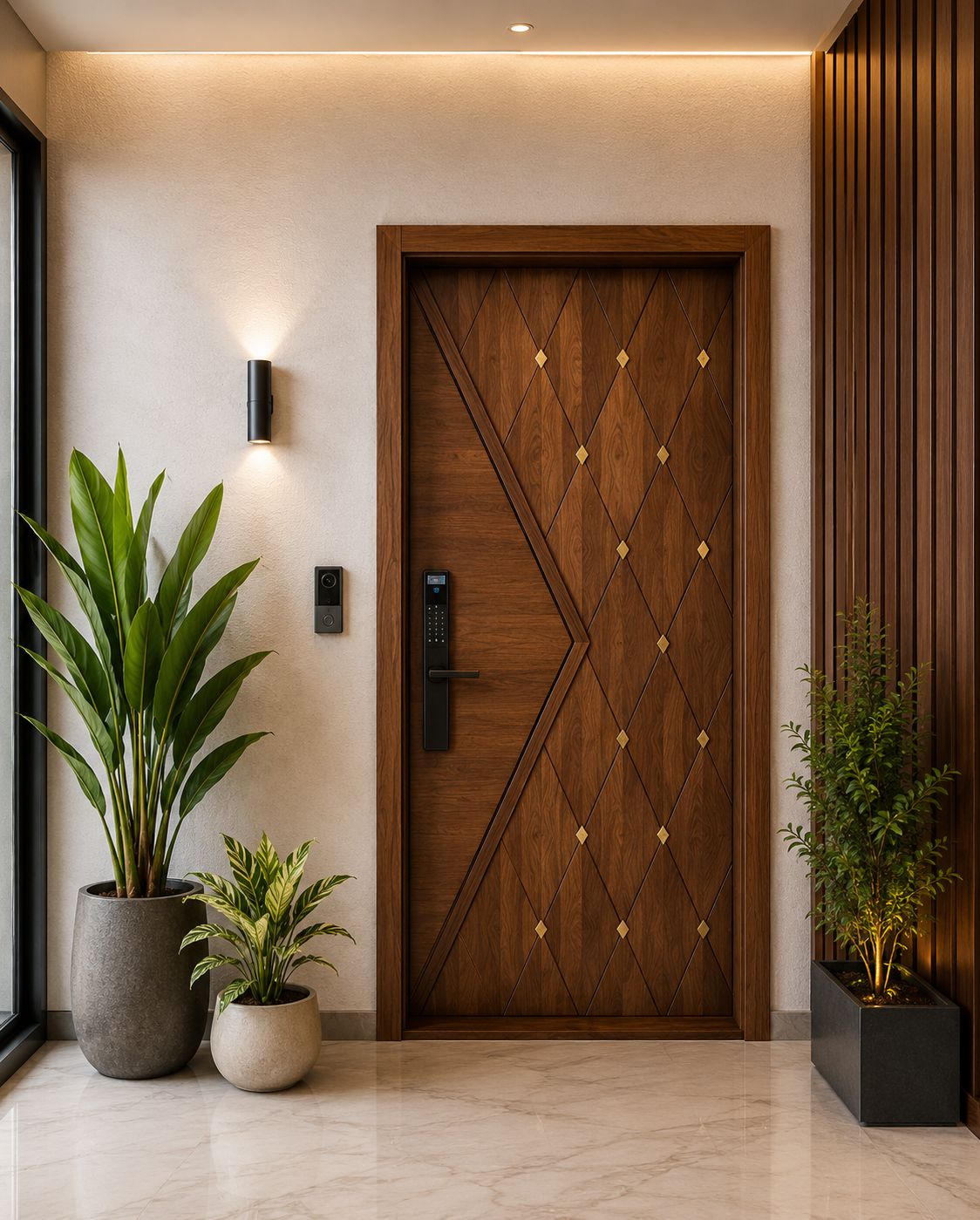 Teak wood door